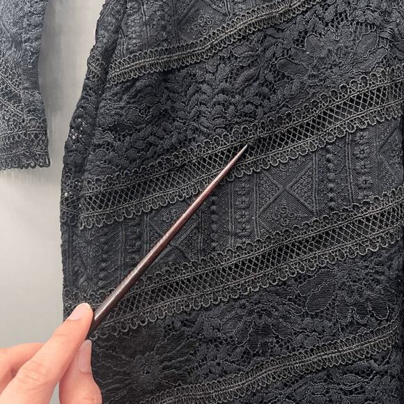 $450 The Kooples Mini Dress Womens Small Lace Modest Dark Academia Glam Swiftie - Picture 11 of 15